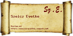 Szeicz Evetke névjegykártya